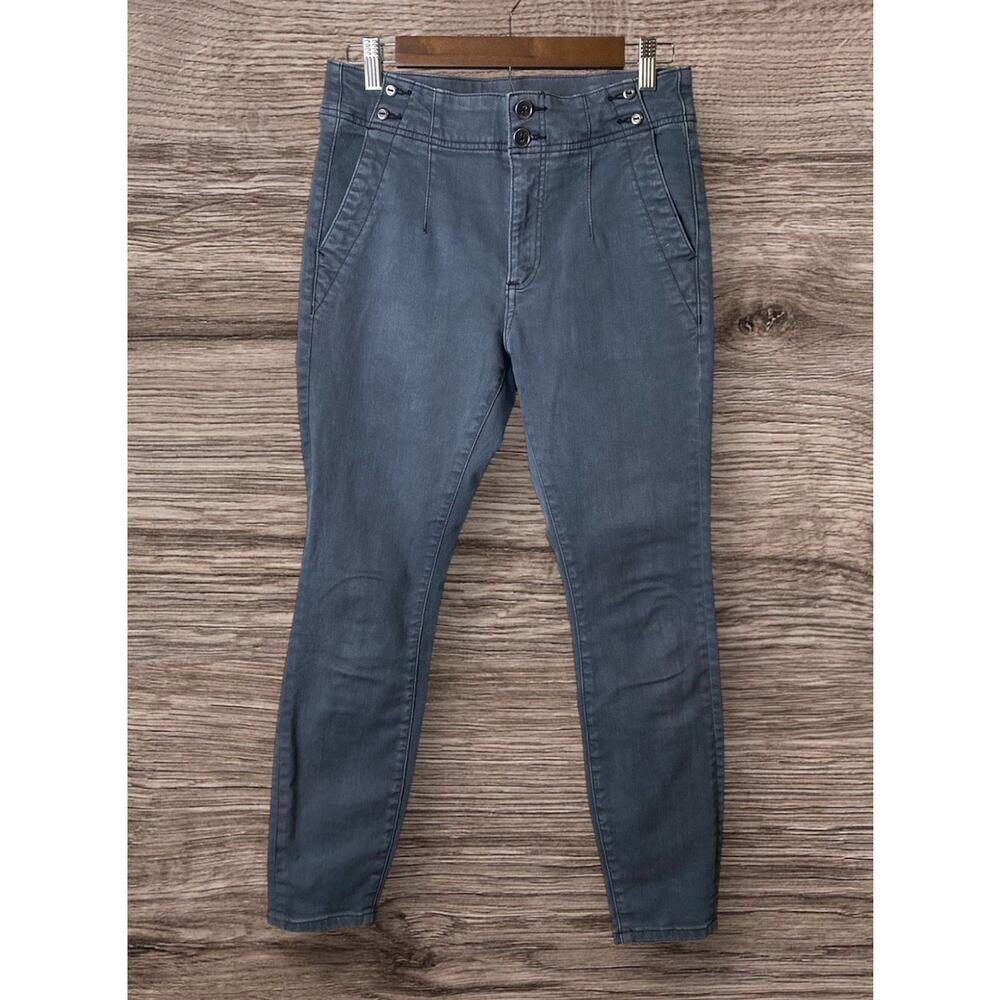 Anthropologie Pilcro High Rise Skinny Jeans Gray Size 27 Double Button Denim